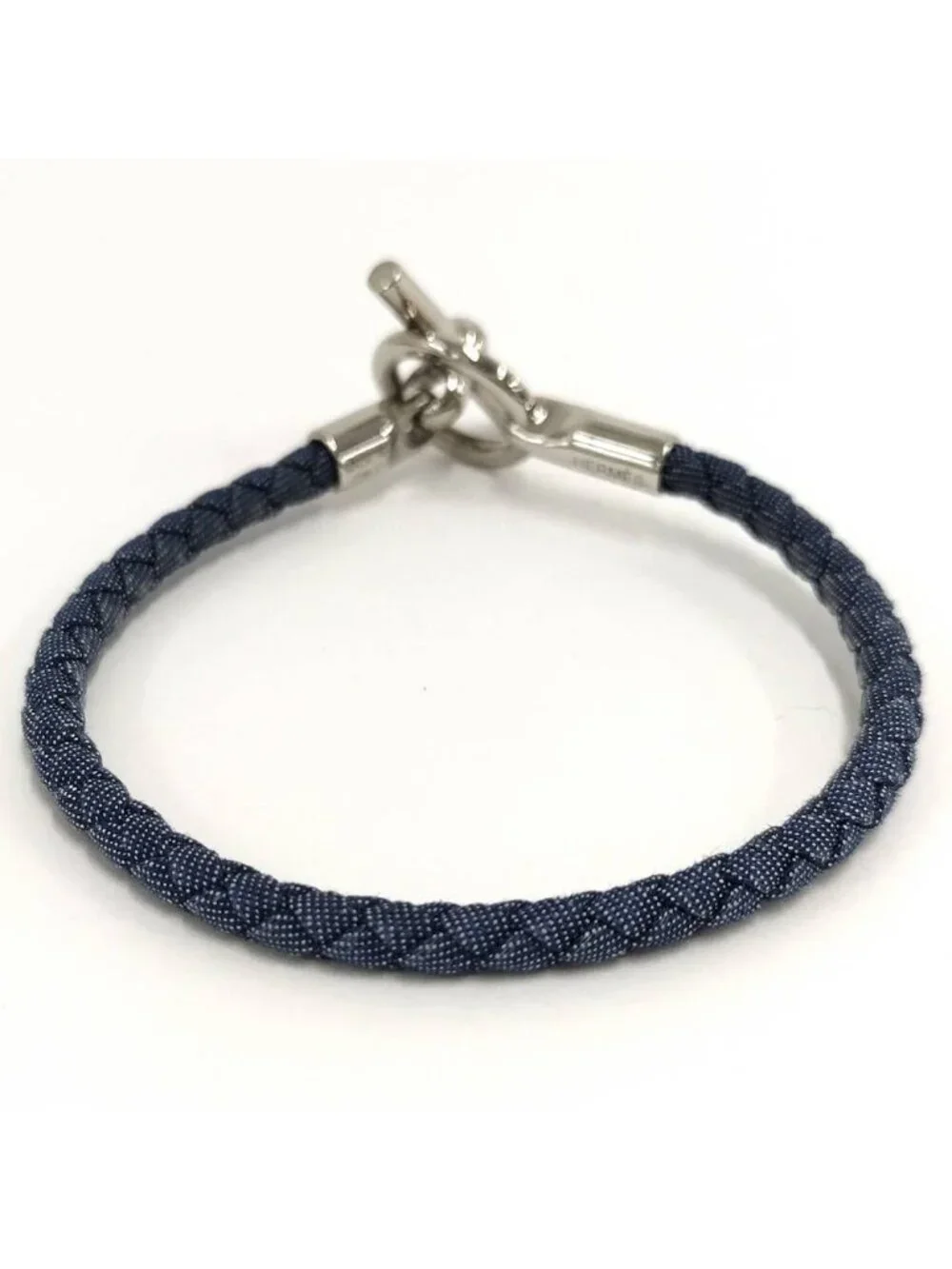 Hermes Glenan Bracelet Cotton Navy Silver